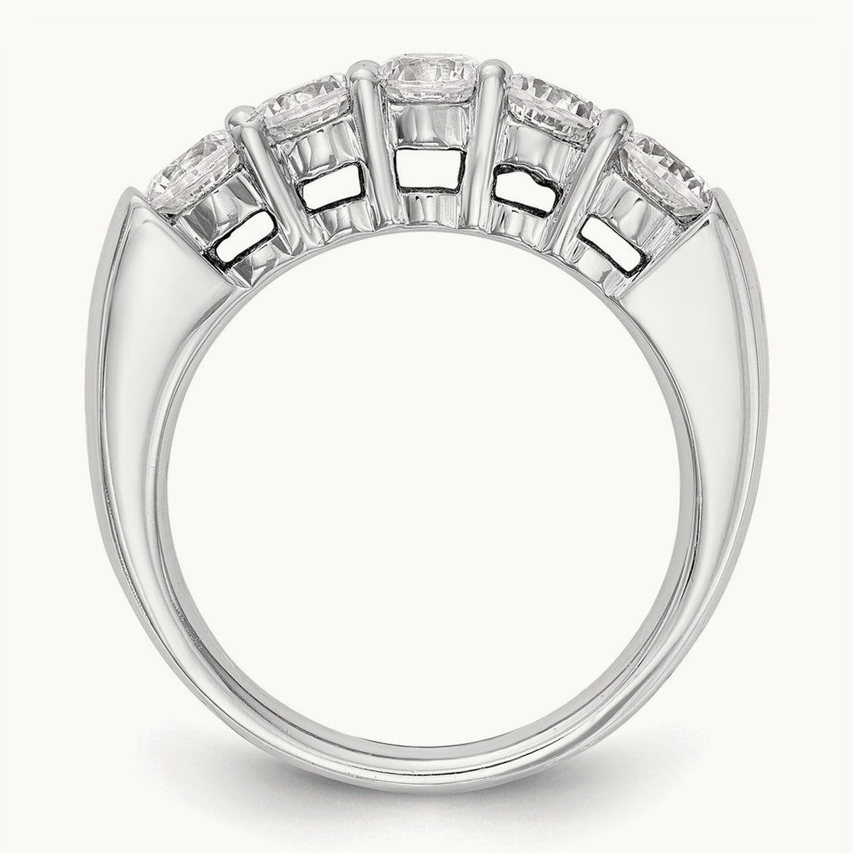 5-Stone Diamond Band, 14K White Gold