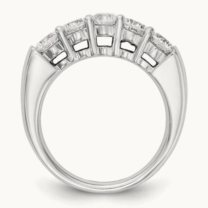 5-Stone Diamond Band, 14K White Gold