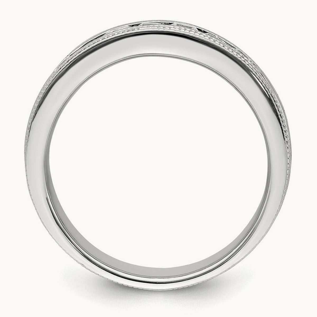 7 Stone Men's Ring, 0.50 ct tw Lab-Grown Diamond — 14K White Gold