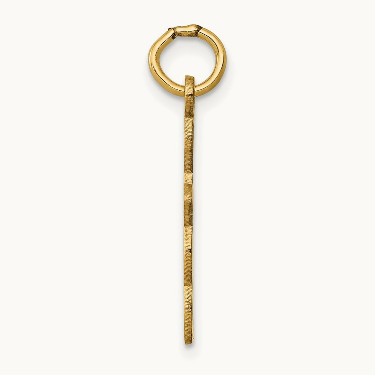 Loop with Center Heart Cross Charm — 14K Yellow Gold