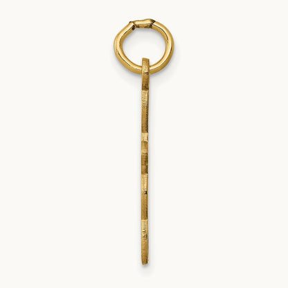 Loop with Center Heart Cross Charm — 14K Yellow Gold