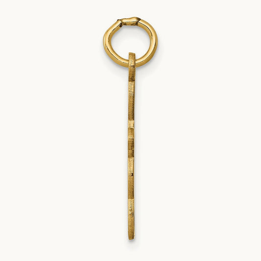 Loop with Center Heart Cross Charm — 14K Yellow Gold