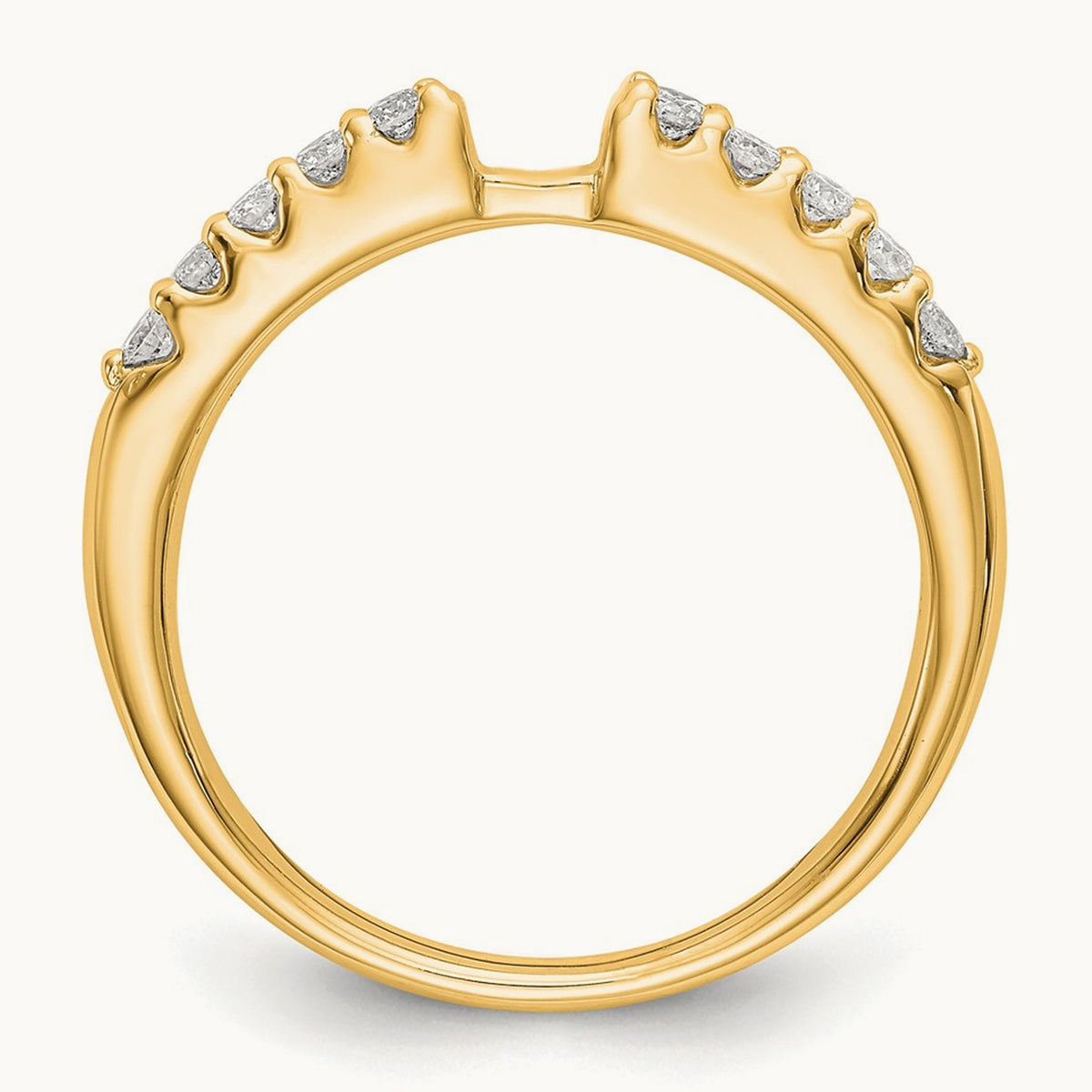 Semi-Mount Peg Engagement Ring, 0.25 ct tw Lab-Grown Diamond — 14K Yellow Gold
