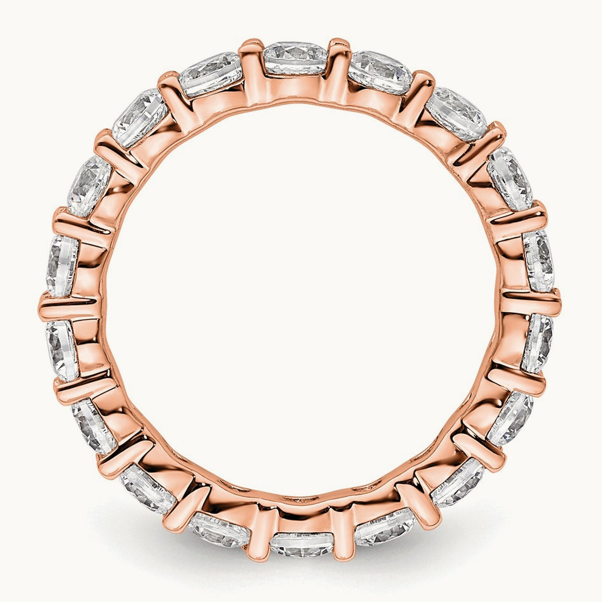 Polished Shared Prong Diamond Eternity Band, 2.00 ct tw — 14K Rose Gold