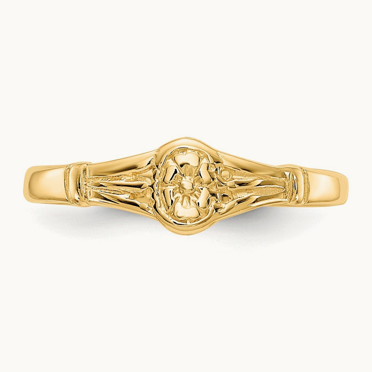 Polished Oval Baby Ring, 14K Gold