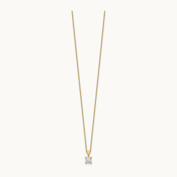 Princess Pendant Necklace, 0.50-2.00 ct tw Lab-Grown Diamond — 1/2 ct, 14K Yellow Gold