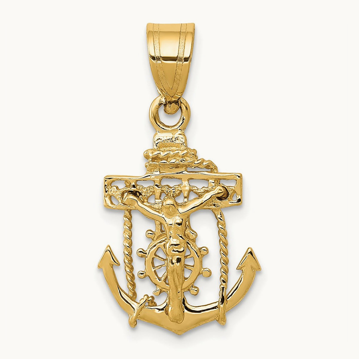 Mariners Cross Pendant — 14K Yellow Gold, 26mm