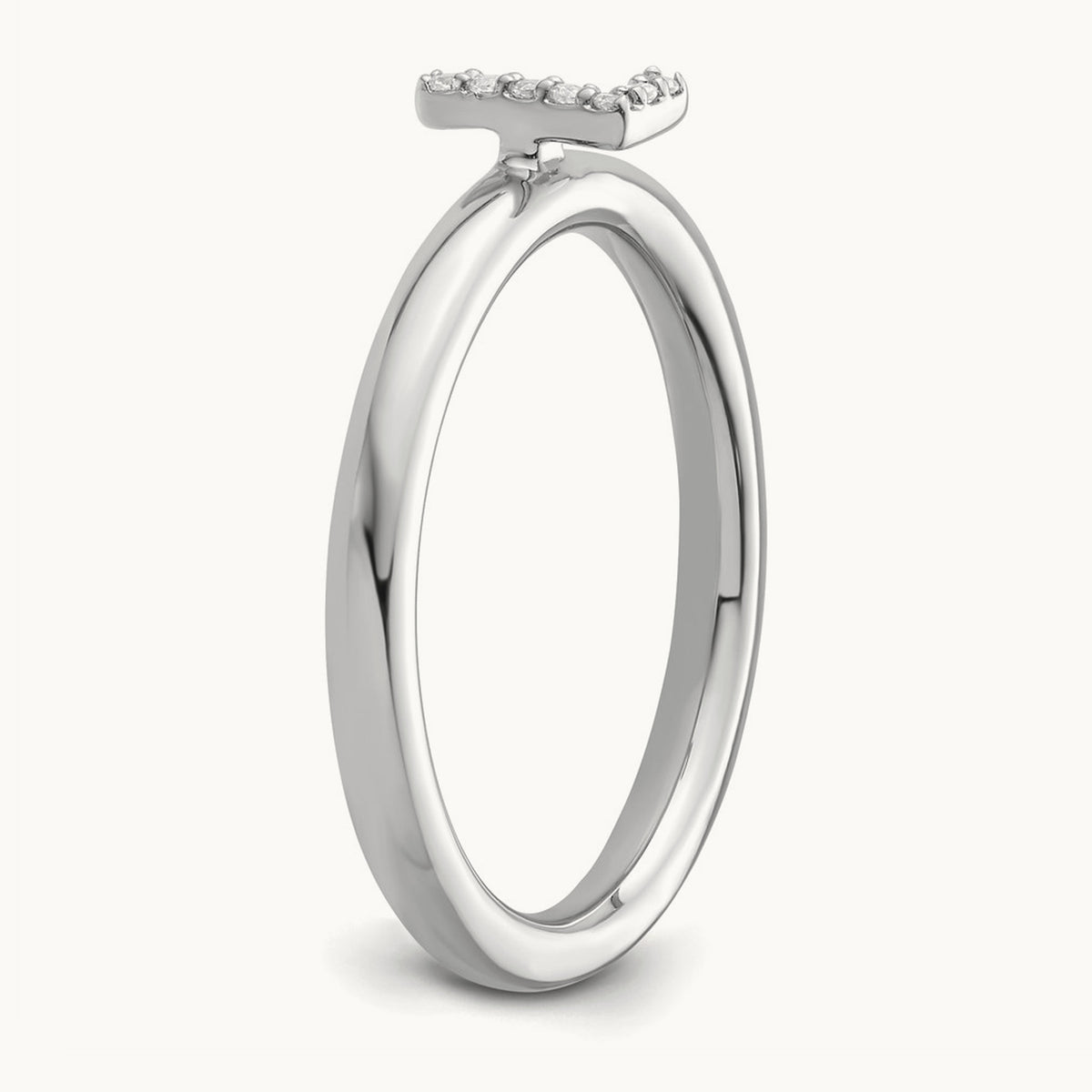 Stackable Diamond Ring — 14K White Gold, L