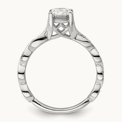 Oval Semi-Mount Engagement Ring, 0.10 ct tw Lab-Grown Diamond
