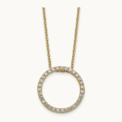 Diamond Circle 18 inch Necklace, 14K