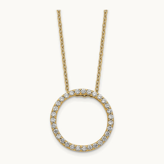 Diamond Circle 18 inch Necklace, 14K