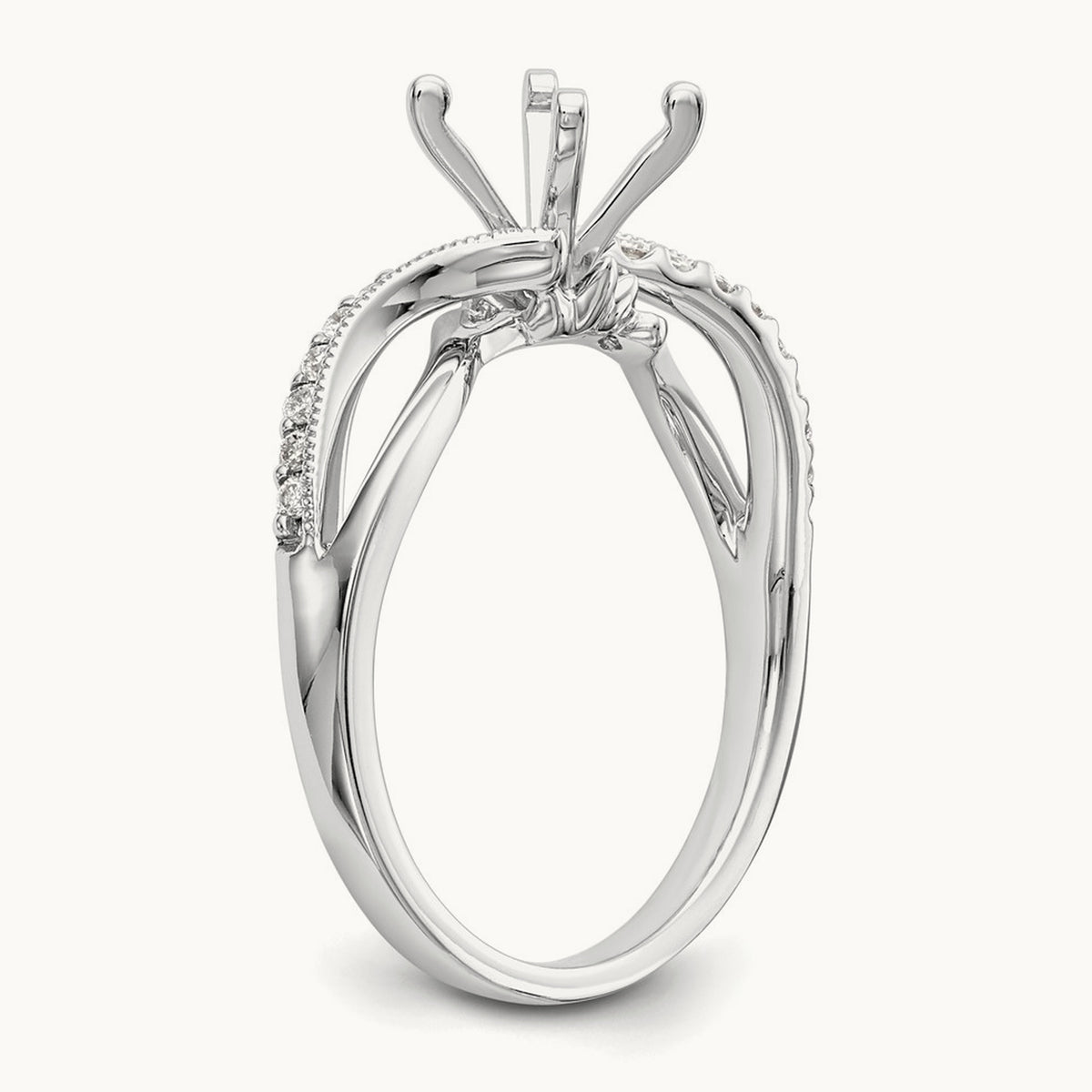 Semi-Mount Peg Set Engagement Ring, 0.15 ct tw Lab-Grown Diamond