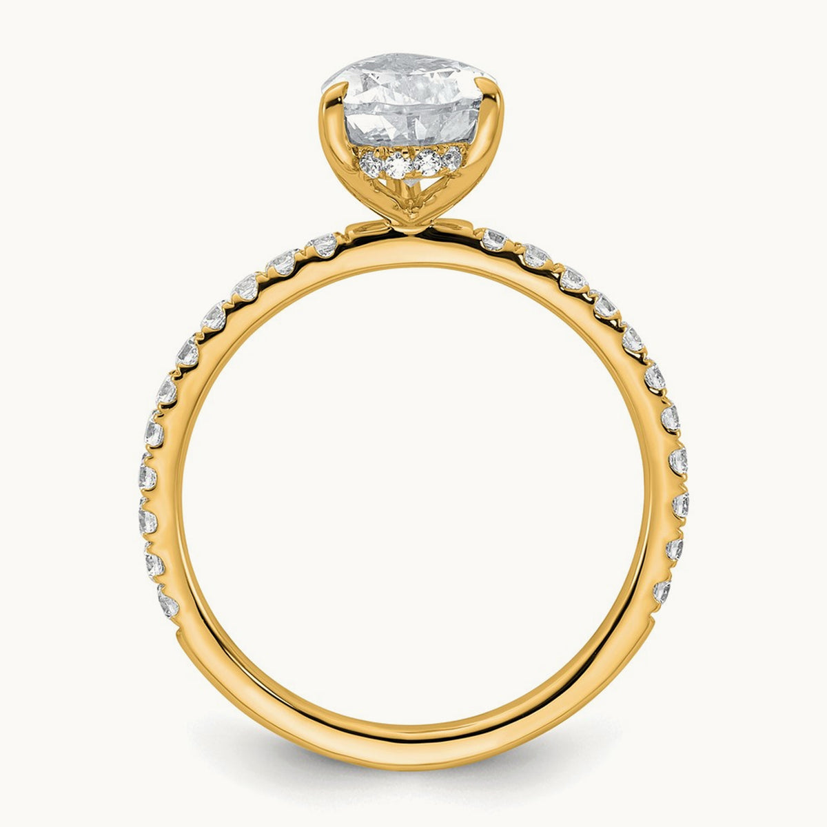 Pear Solitaire Engagement Ring, 1.25-4.75 ct tw Lab-Grown Diamond — 2 ct, 14K Yellow Gold