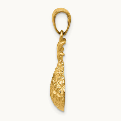 Diamond-cut Pineapple Pendant, 14K