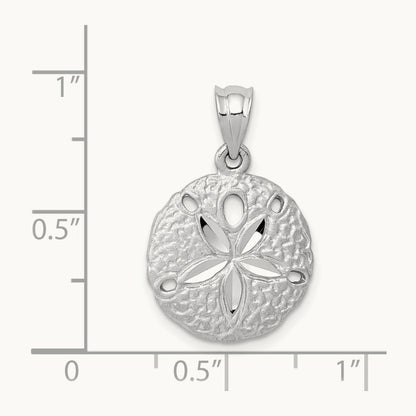 Sanddollar Charm, 14K White Gold