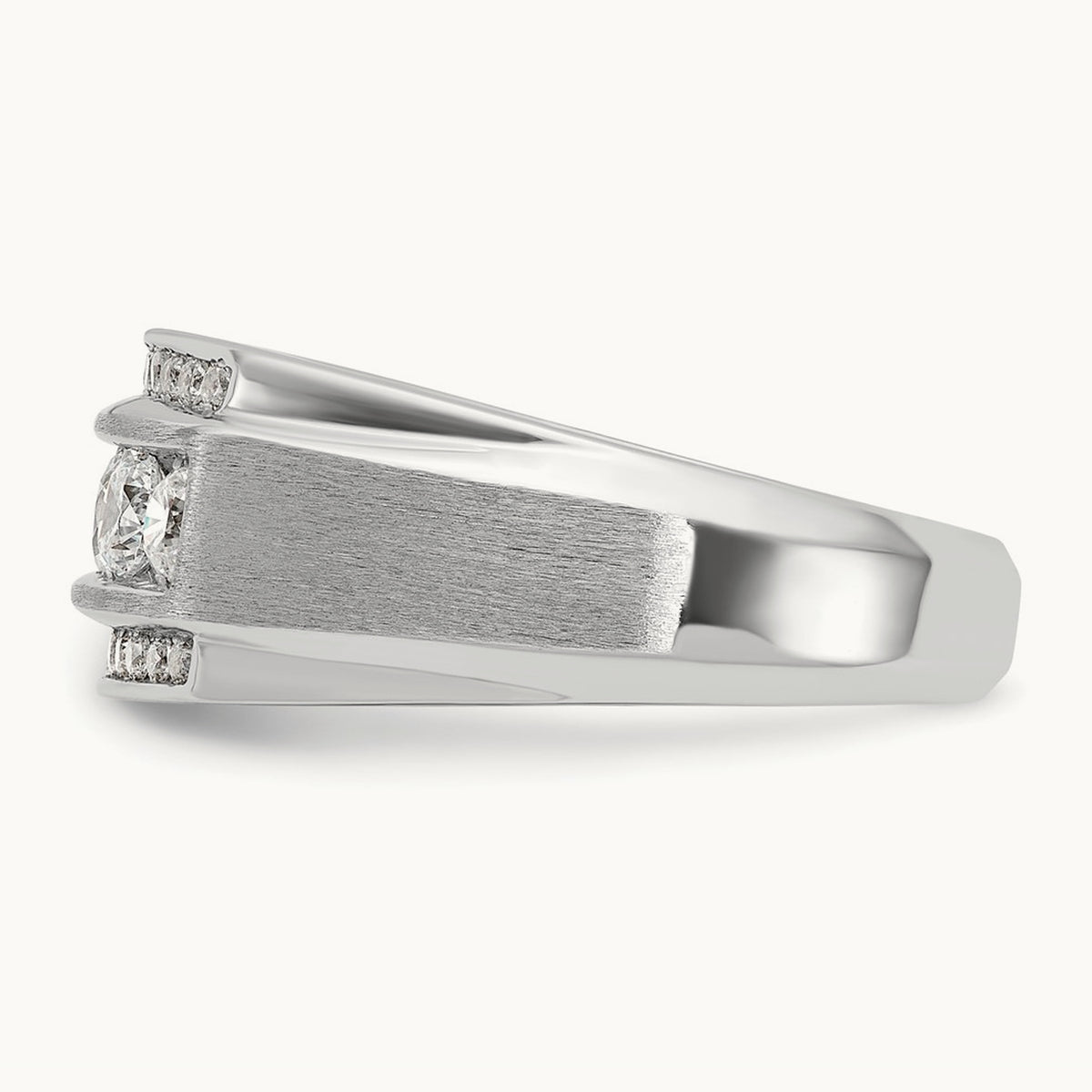 3 Row Men's Ring — 14K White Gold, 10