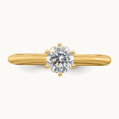 Polish 1/2ct Round Leaf Design Semi-Mount Dia Ring, 14K