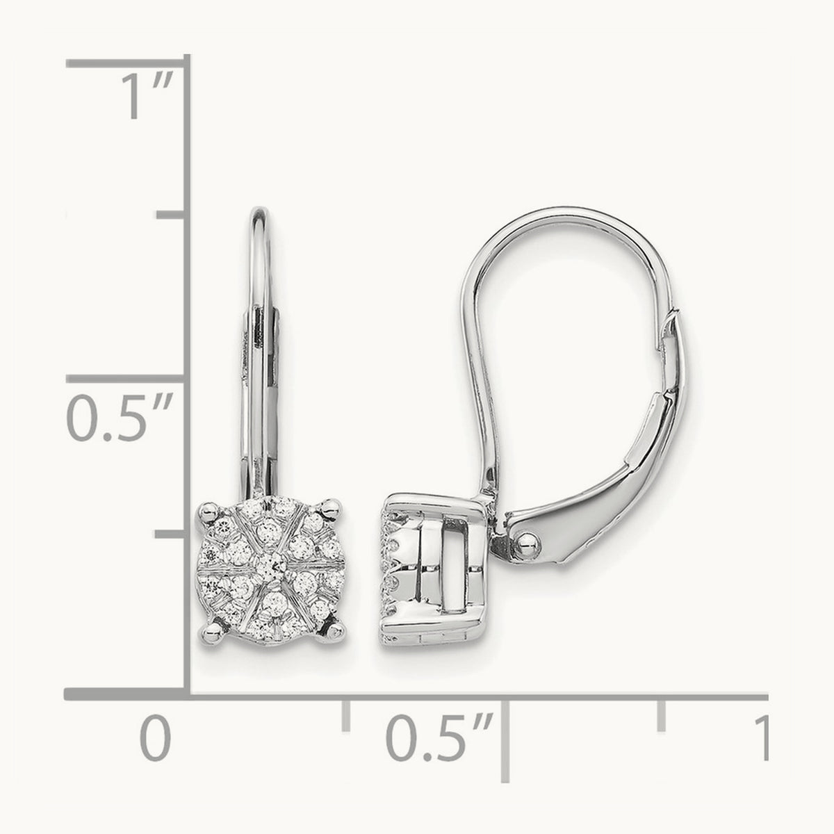 Cluster Leverback Earrings, 0.15 ct tw Lab-Grown Diamond