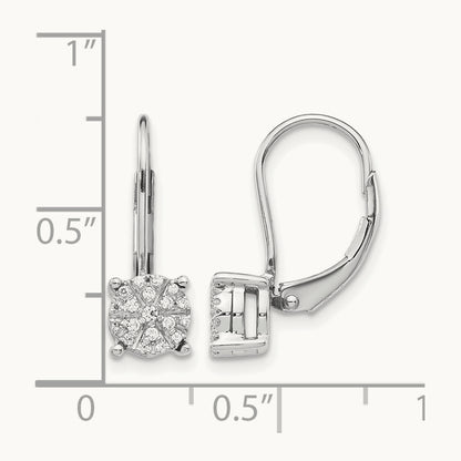 Cluster Leverback Earrings, 0.15 ct tw Lab-Grown Diamond