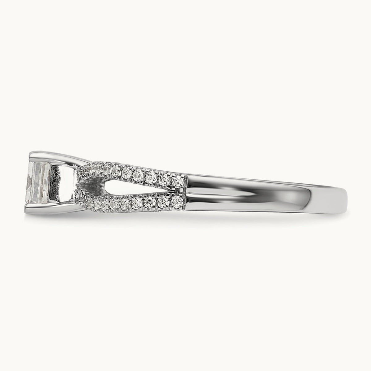 East West Emerald Semi-Mount Engagement Ring — 3/4 ct, 7