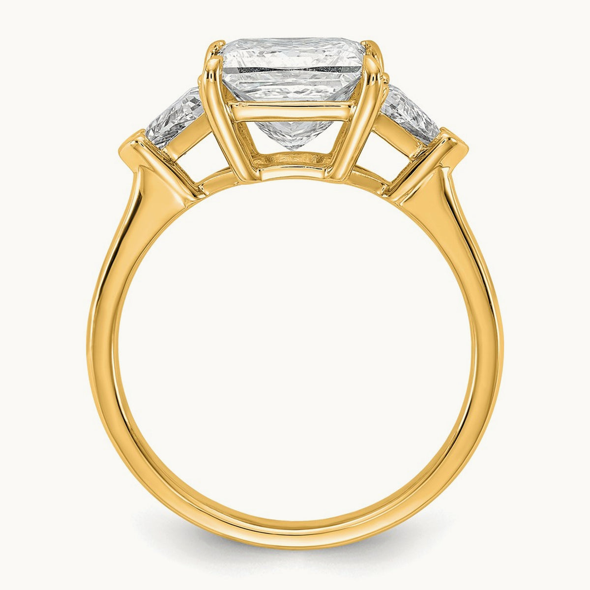 Princess/Trillion Engagement Ring, 1.50-4.00 ct tw Lab-Grown Diamond — 3 1/8 ct, 14K Yellow Gold