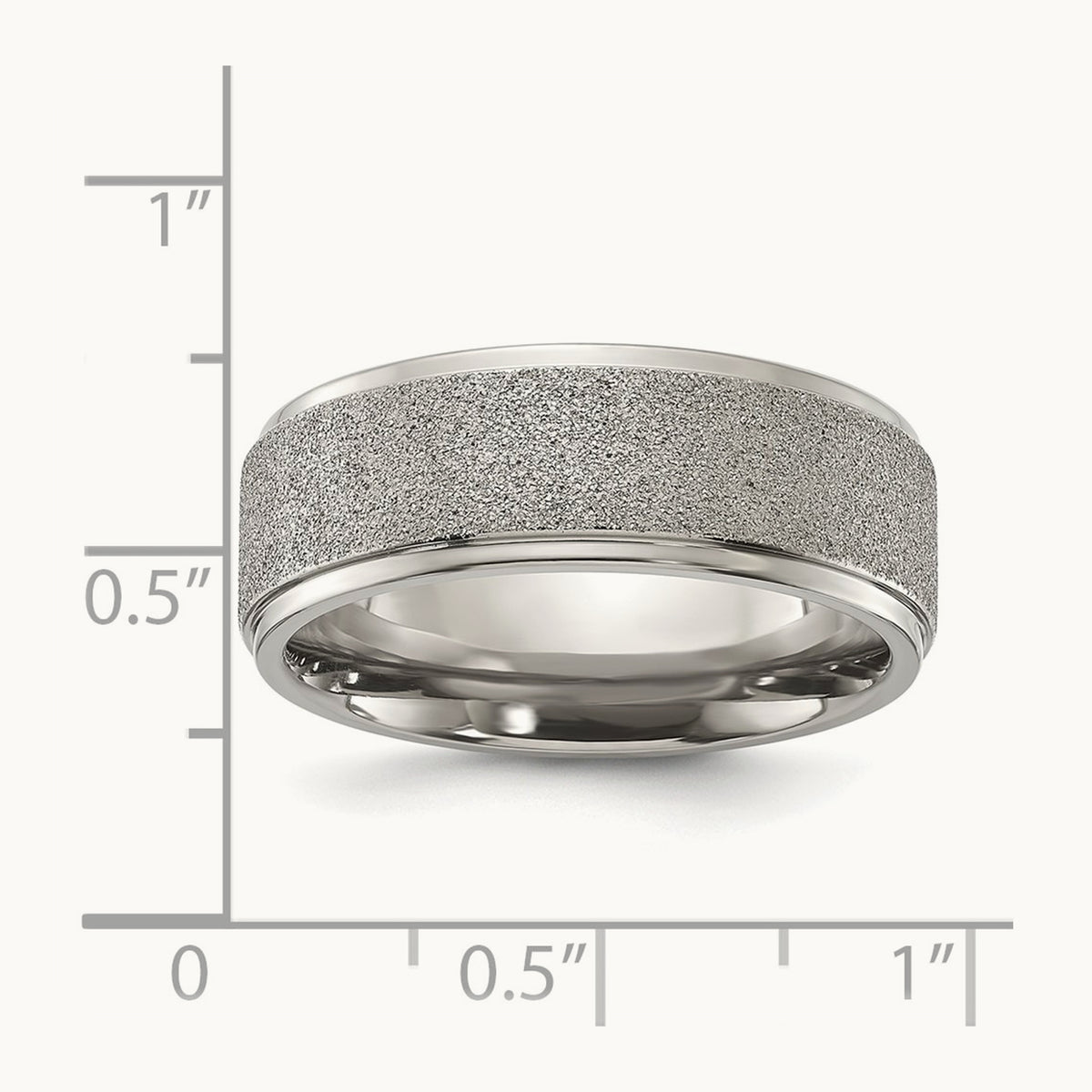 Polished Laser-cut Center Band, 8mm, Titanium