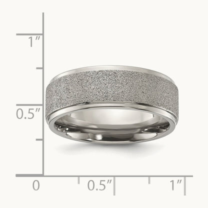 Polished Laser-cut Center Band, 8mm, Titanium