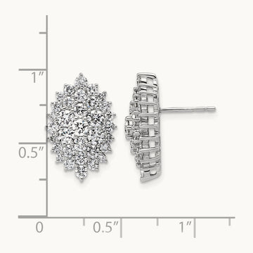 Cluster Post Earrings, 2.50 ct tw Lab-Grown Diamond