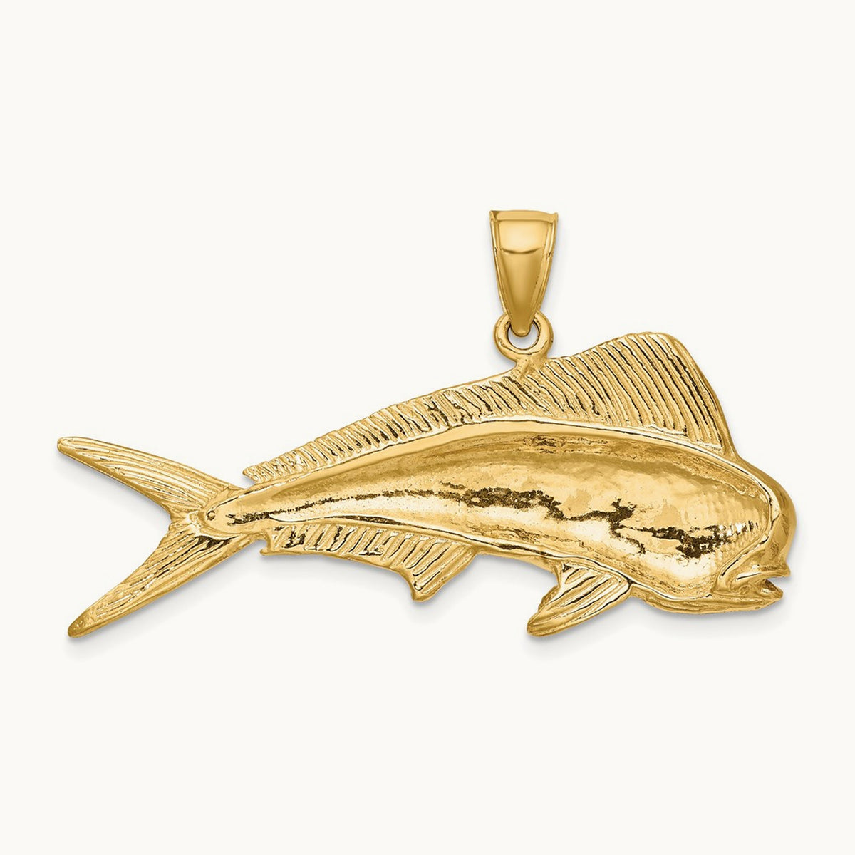 2-D Male Dorado (Mahi-Mahi) Charm, 14K