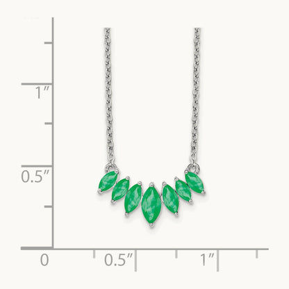 Marquise Emerald 18 inch Necklace, 14K White Gold