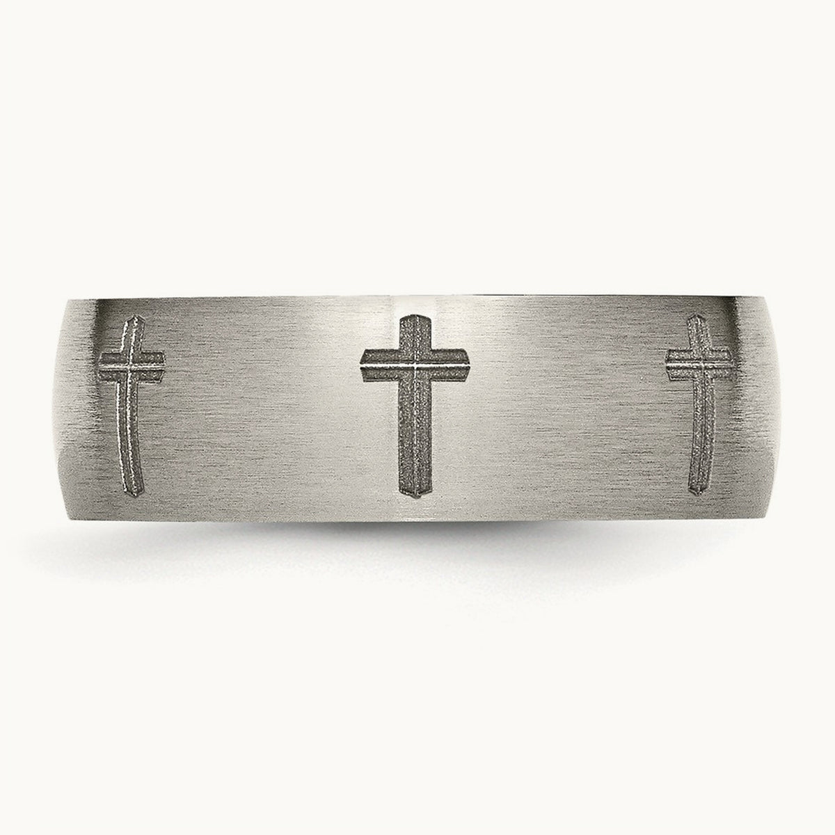 Brushed Cross Laser Design Band — photo set