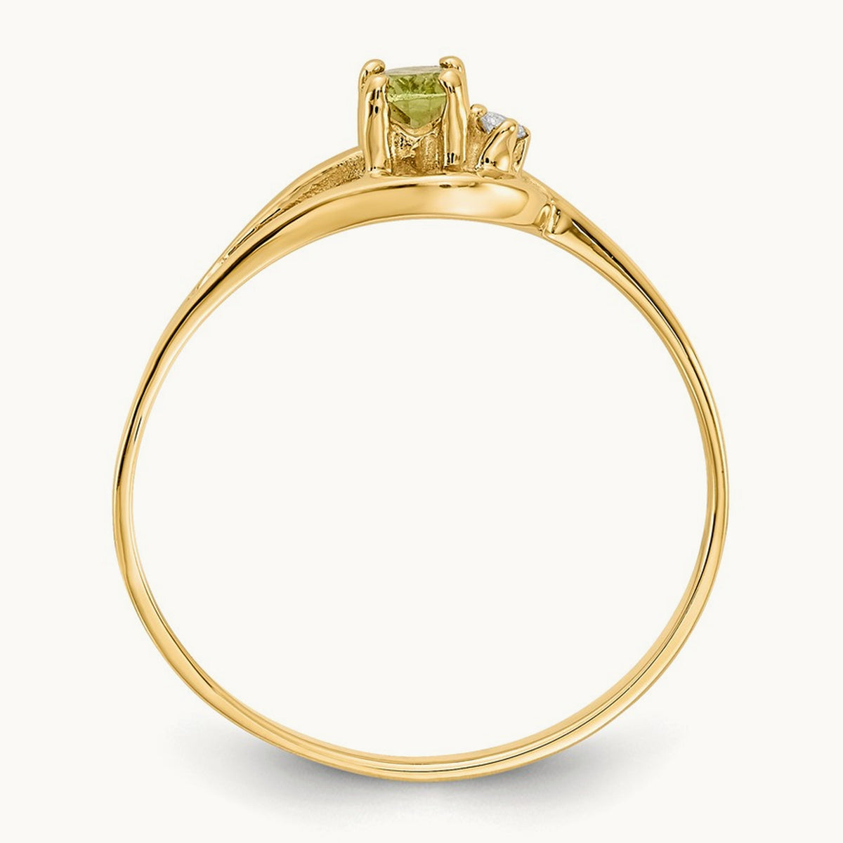 Peridot Diamond Ring, 14K