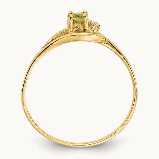 Peridot Diamond Ring, 14K