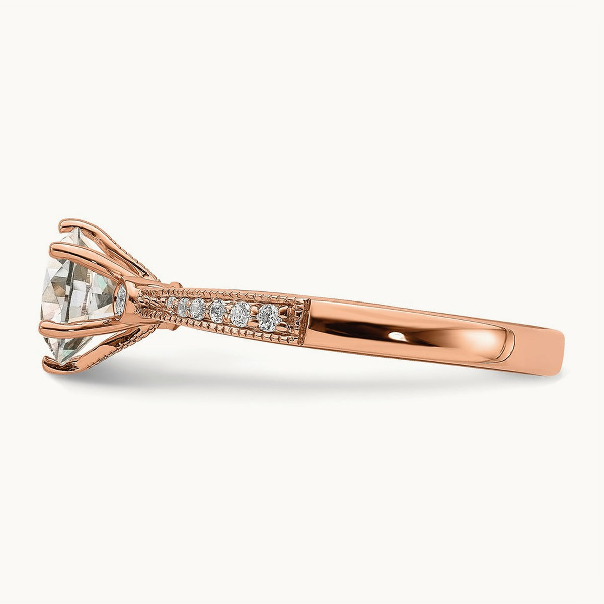 Round Semi-Mount Engagement Ring — 1 ct, 7