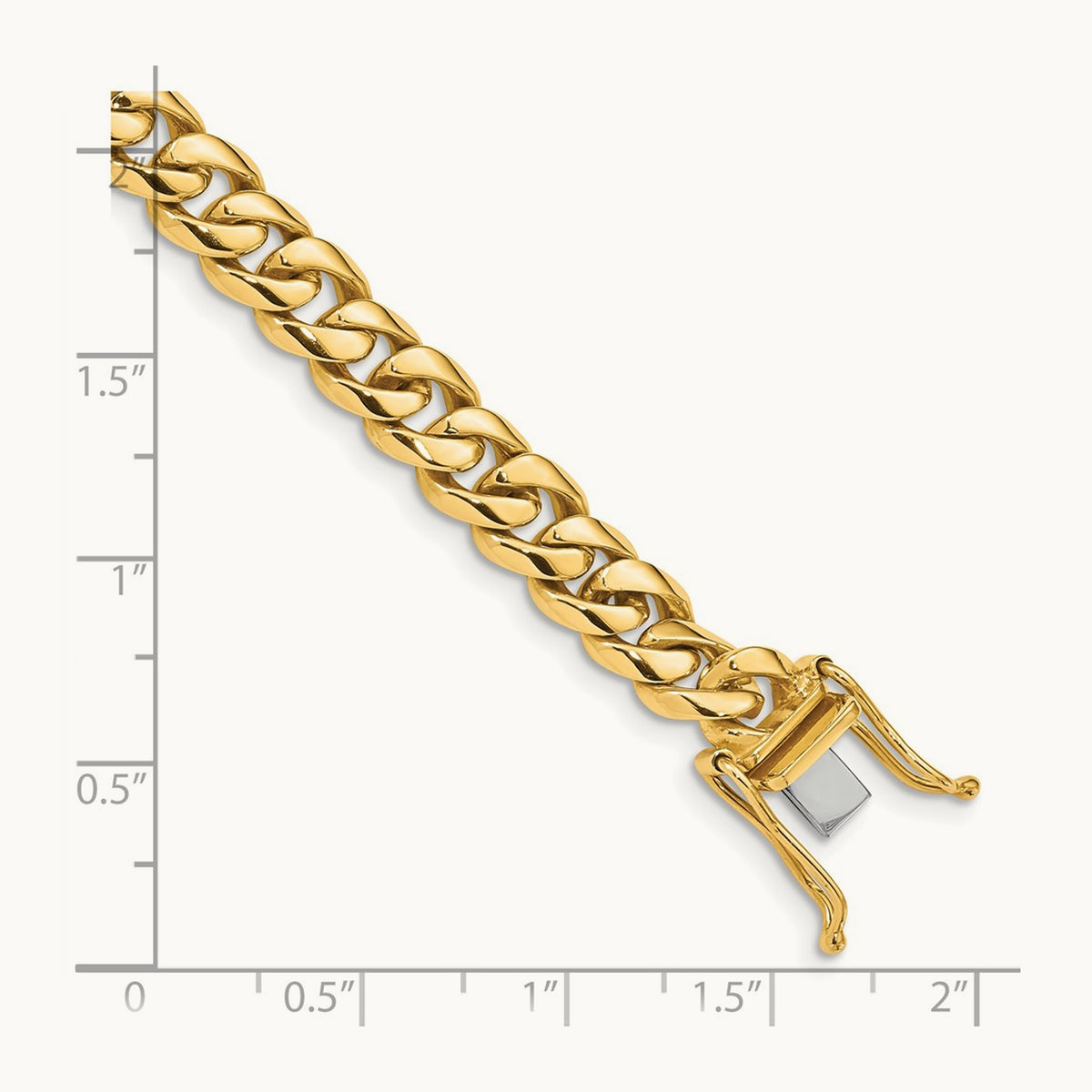 Hand-polished Rounded Curb Link Bracelet — 14K Yellow Gold, 7.25mm