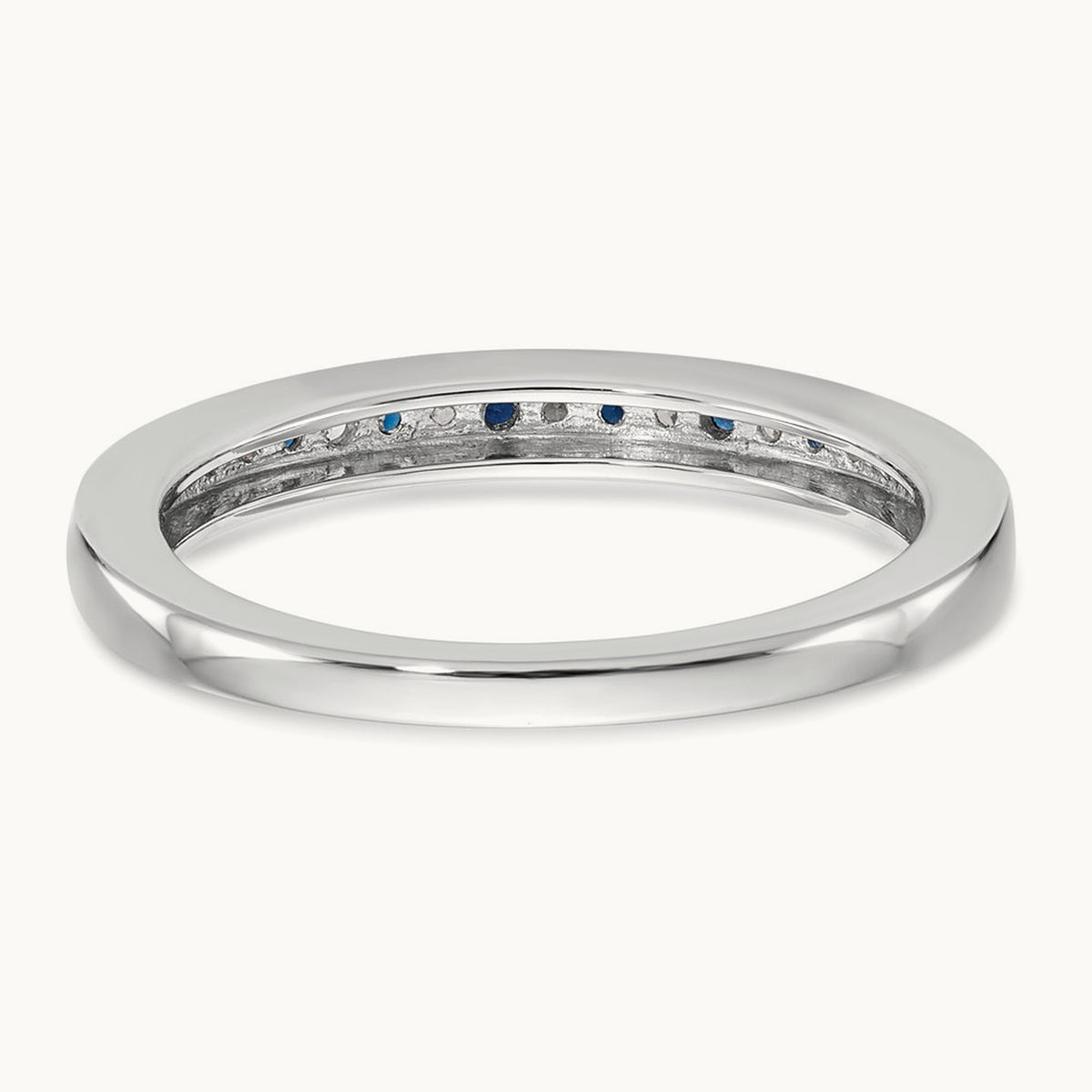 Diamond w/Sapphire Band, 14K White Gold