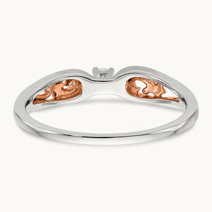 First Promise Comp. Diamond Promise/Eng Ring, 14K White Gold with Rose Gold