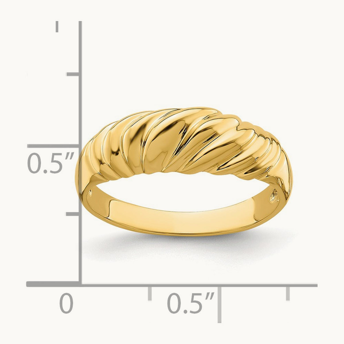 Polished Dome Ring, 14K