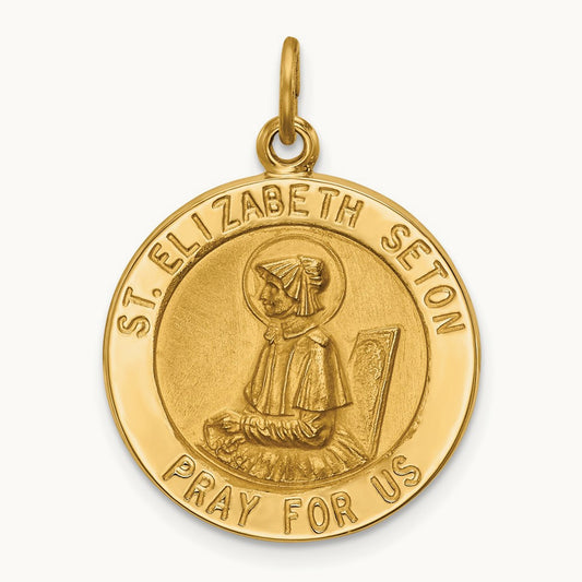 Saint Elizabeth Seton Medal Pendant, 14K