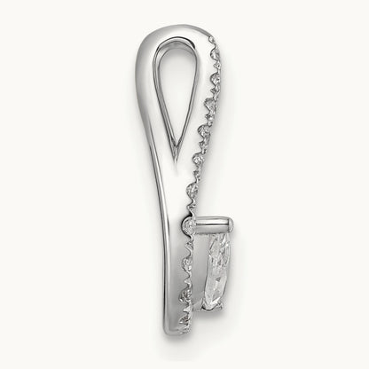 Teardrop Chain Slide Pendant, 0.25 ct tw Lab-Grown Diamond — 14K White Gold
