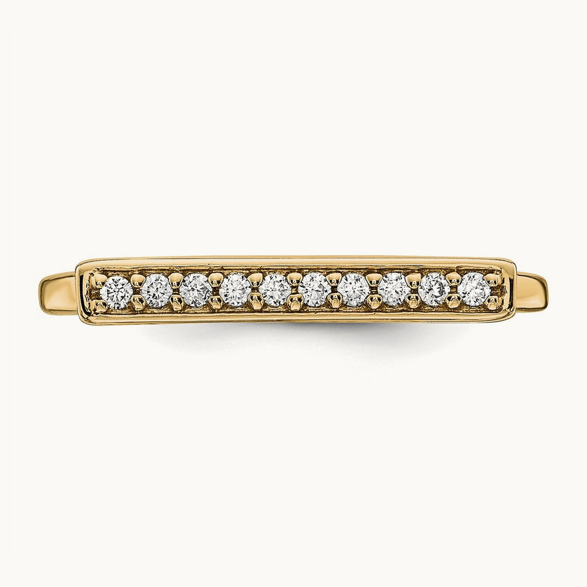 Diamond Bar Ring — 14K Yellow Gold