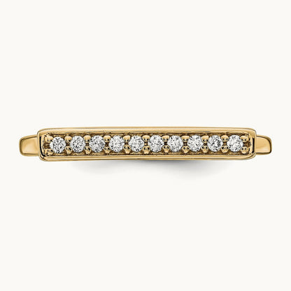 Diamond Bar Ring — 14K Yellow Gold