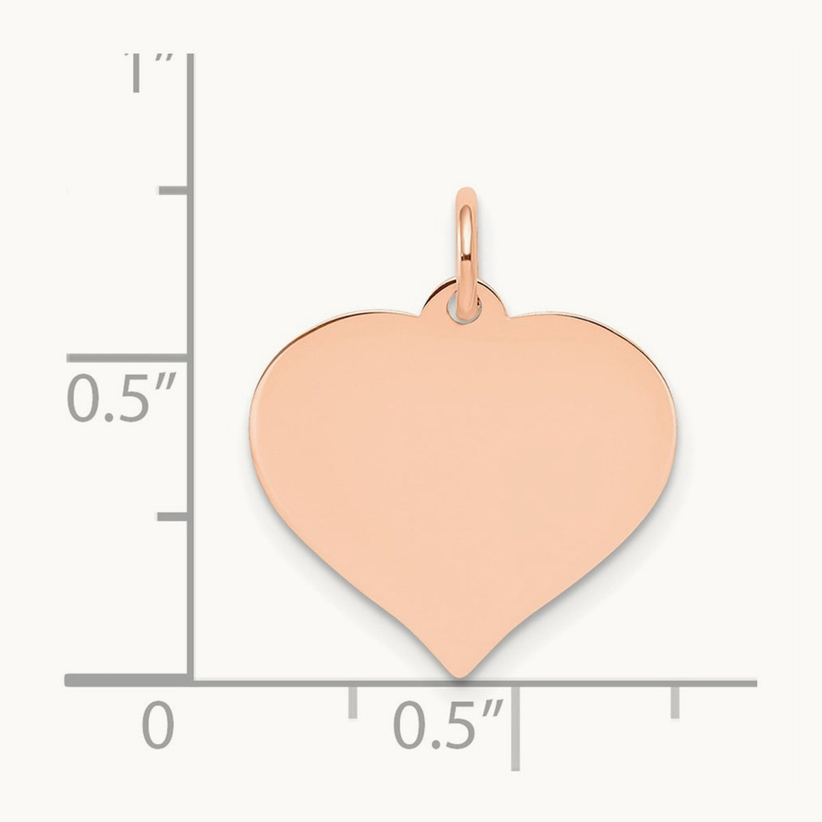 Heart Disc Charm, 14K Rose Gold