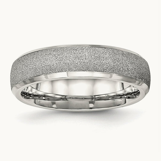 Polished Laser Cut Band, 6mm, Stainless Steel