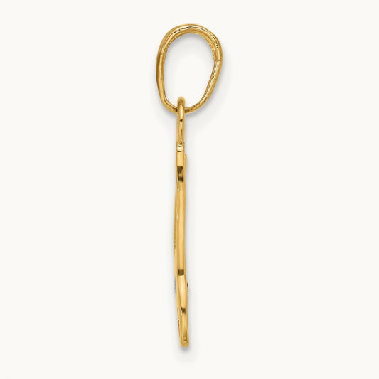 D/C 3D Pliers Pendant, 14K with White Rhodium