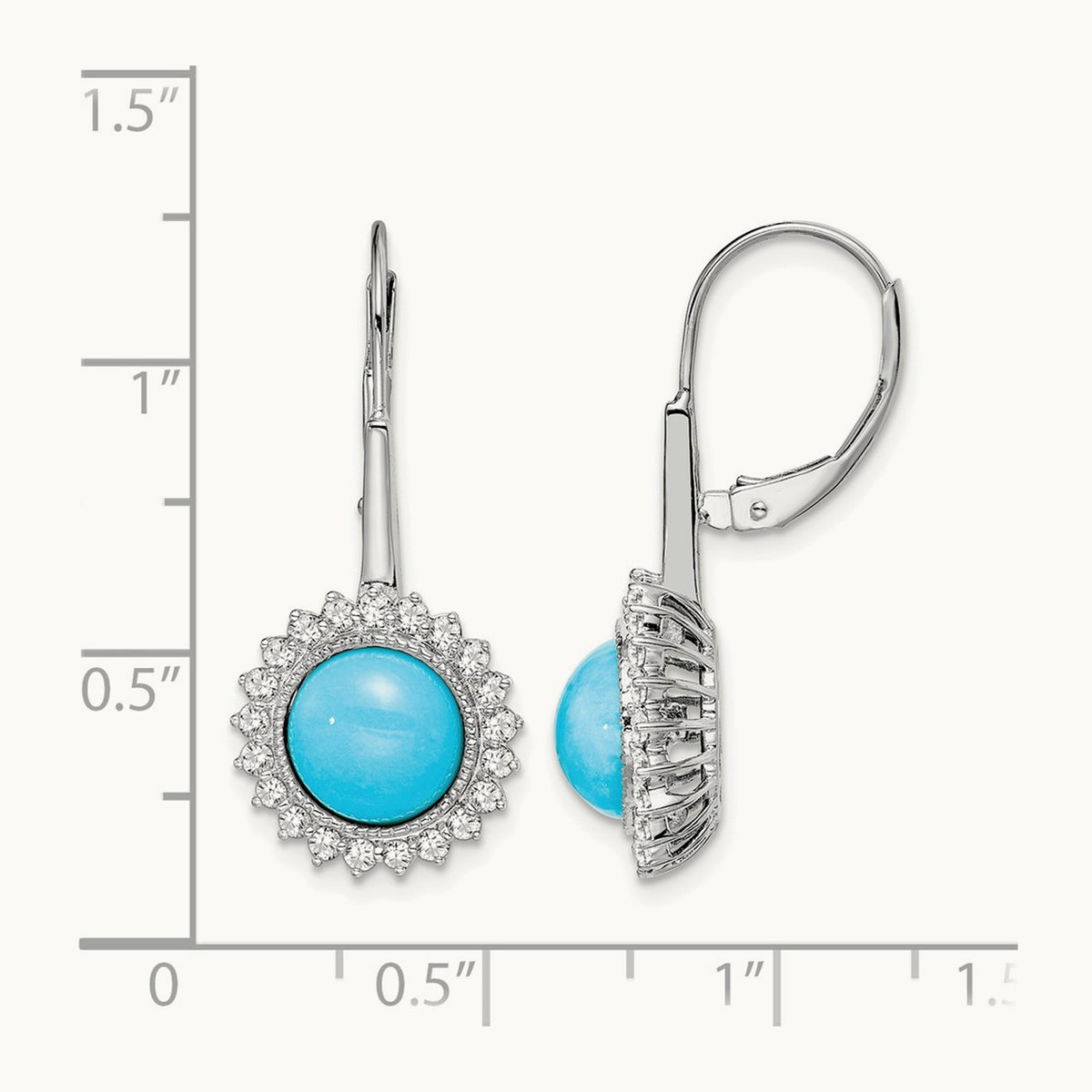 Turquoise and Diamond Leverback Earrings — photo set