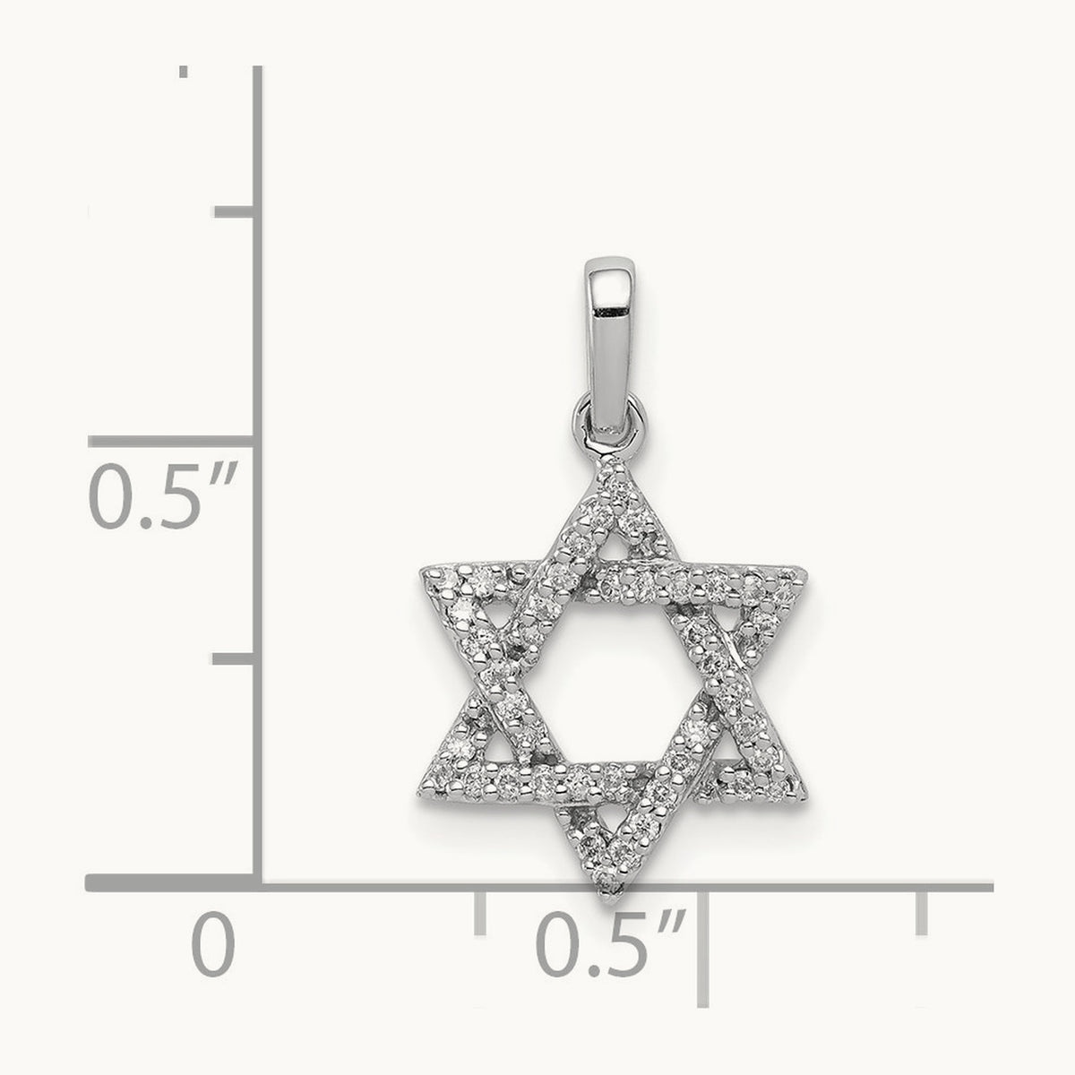 Diamond Star of David Pendant, 14K White Gold