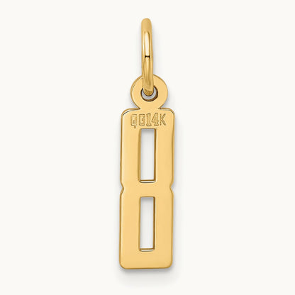 Small Elongated Number 8 Charm, 14K