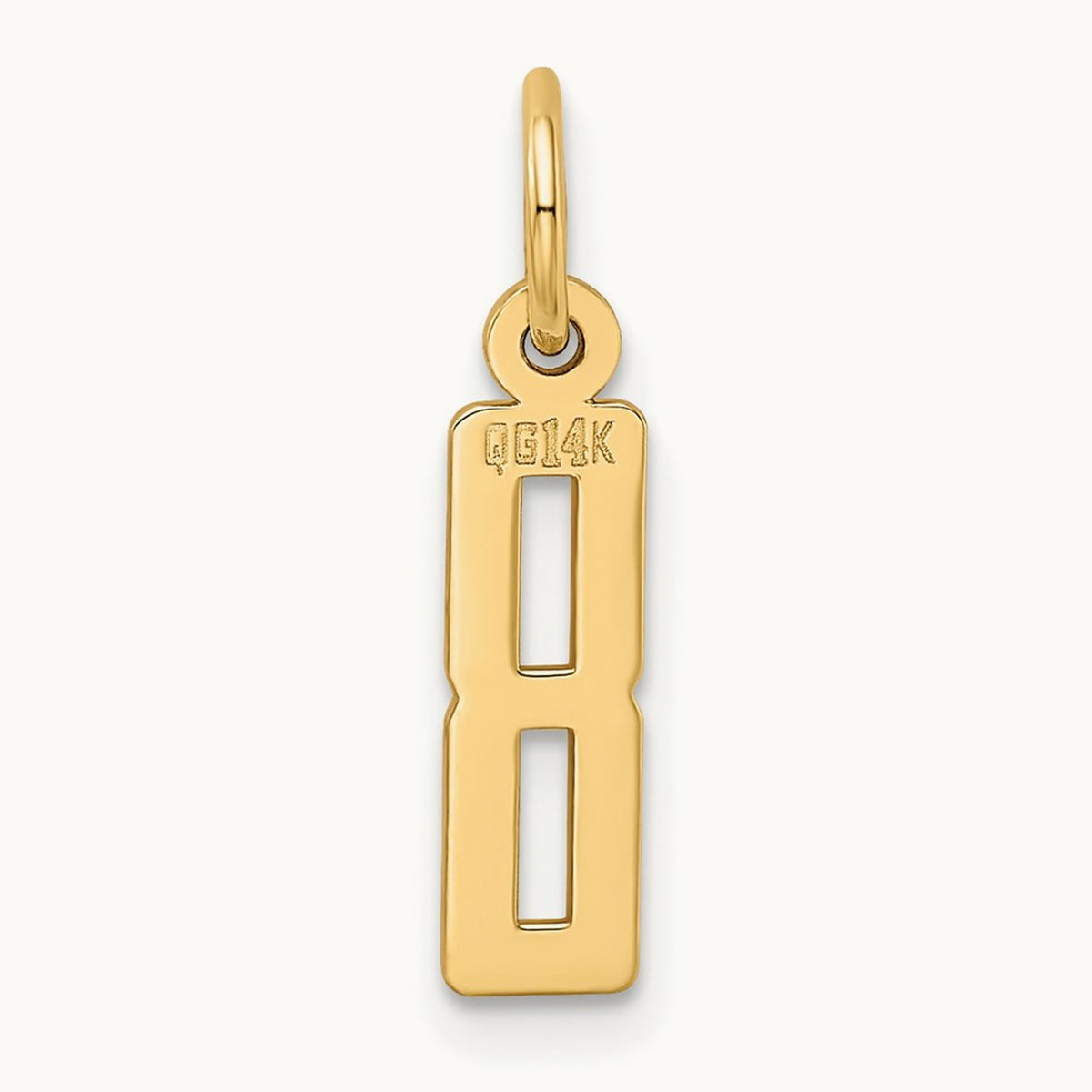 Small Elongated Number 8 Charm, 14K
