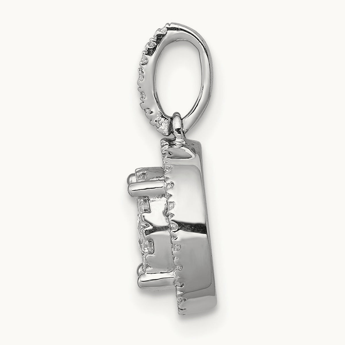 1/2ct. Diamond Round Halo Cluster Pendant, 14K White Gold